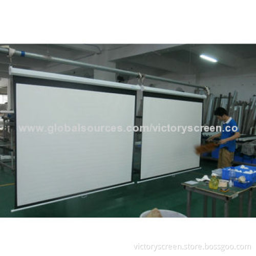 16:9 106-inch Manual Projector Screen, Available in Matte White Fabric, Good-quality, Cheap Price